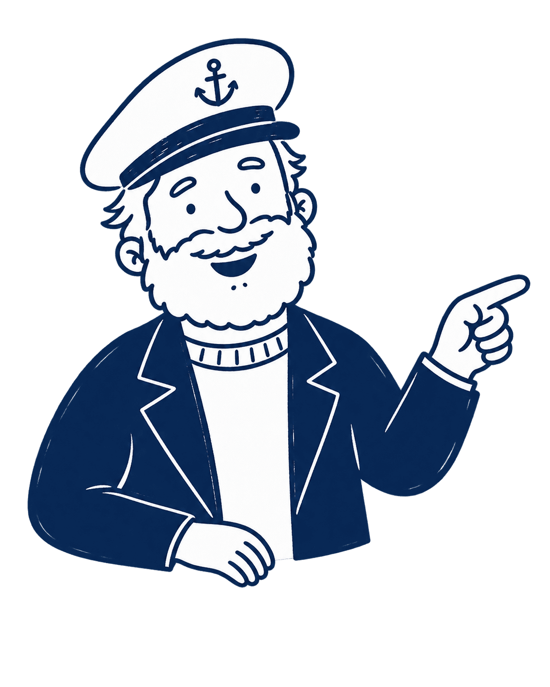 The Annuity Atlas captain pointing ahead